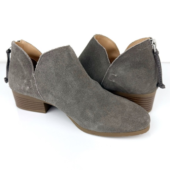 Kenneth Cole Reaction Women's Side Skip Suede Leather Ankle Bootie Gray Size 5.5 - Picture 5 of 11